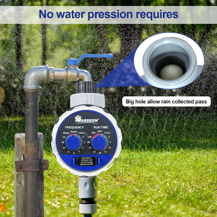 Yardeen Hose Water Timer Automatic Water Faucet Single Outlet Ball Valve Allow Connected Irrigation System Work Zero Pressure