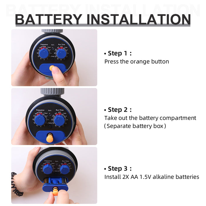 Garden Hose Automatic Water Timer,Zero Pressure IP65 Waterproof Irrigation Controller,Electronic Watering System with Rain Delay Function Blue