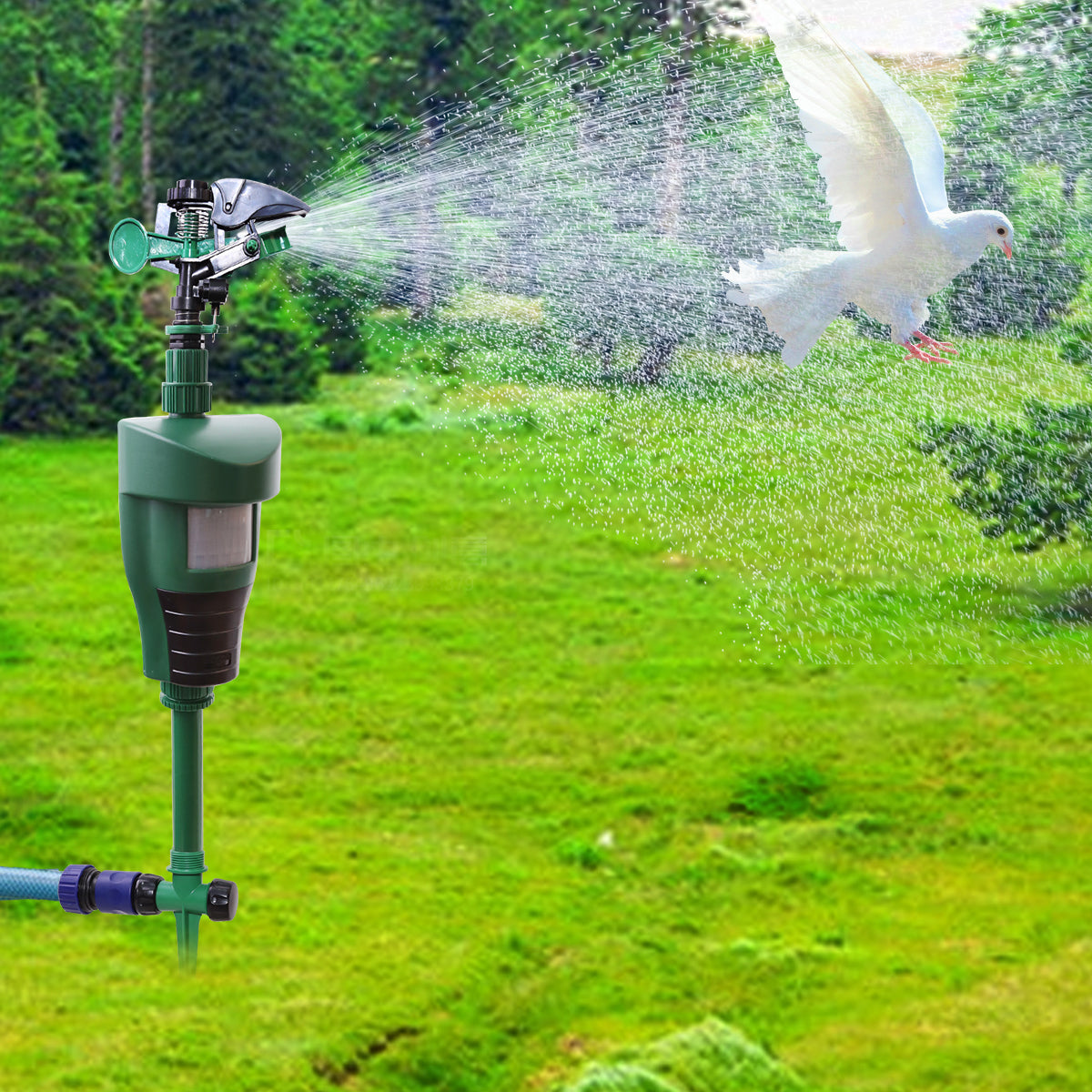 Yardeen Motion Activated Sprinkler Deter Animal Cat, Rabbits, Birds, Dogs Repellent Outdoor Lawn Motion Sensor Water Sprinkler
