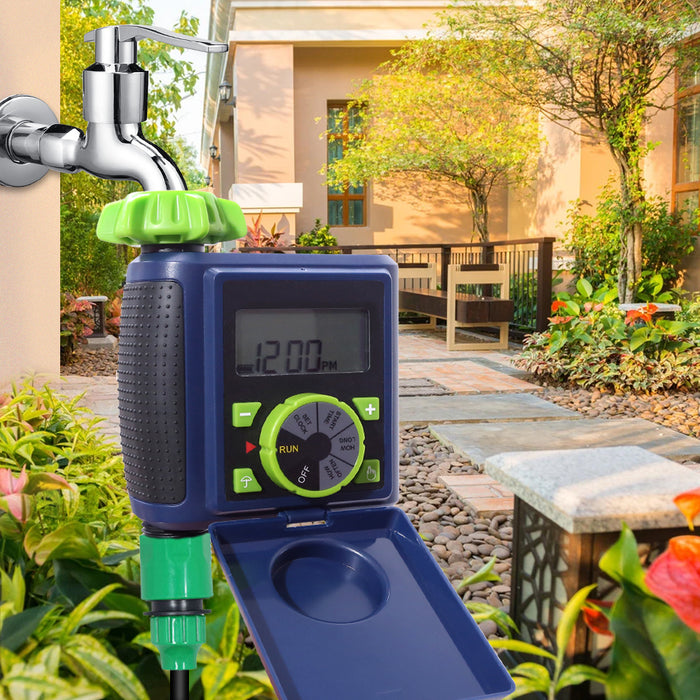 Single Zone Garden Hose Automatic Water Timer Waterproof Irrigation Controller Electronic Watering System with Rain Delay Function,Blue