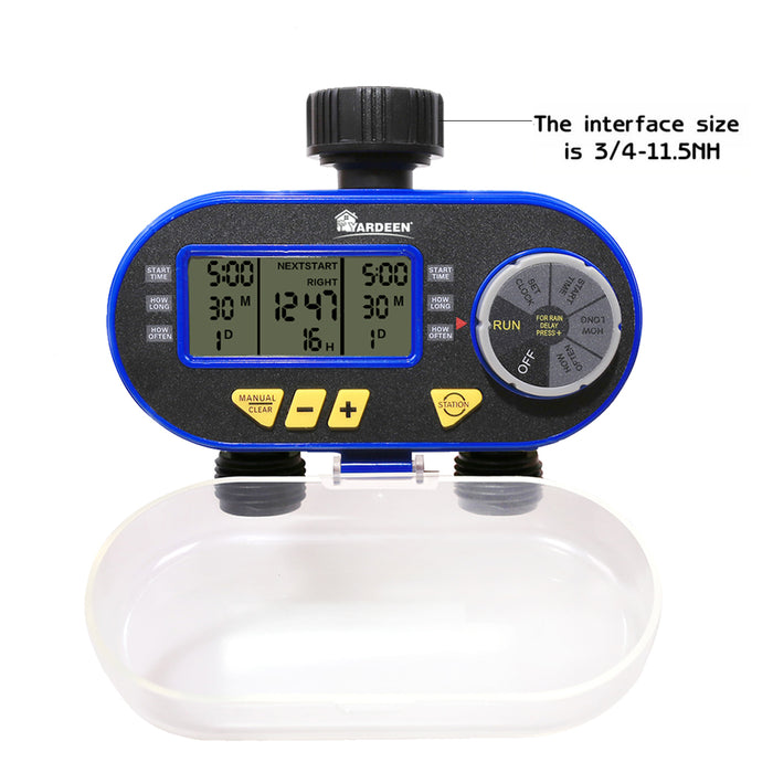 Yardeen Dual Outlet Electronic Water Timer Irrigation Controller System Color Blue