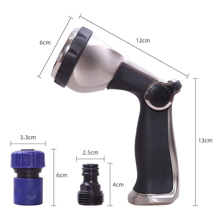 7 Pattern Garden Metal Rear Trigger Nozzle Water Gun Multifunctional Household Car Wash Nozzle Spraying Sprinkler Tools