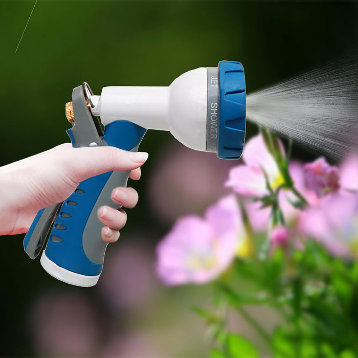Garden 8 Adjustable Watering Patterns Turret Pistol Aluminum Turret Pistol Hose Spray Nozzle Car Wash Water Spray Gun