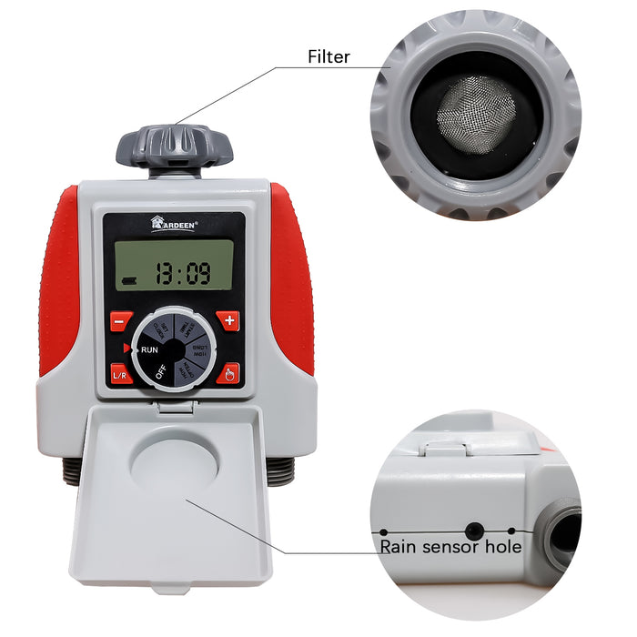 Electronic 2-Outlet Hose Water Timer Waterproof Programmable Garden Yard Sprinkler Timer Automatic Valve