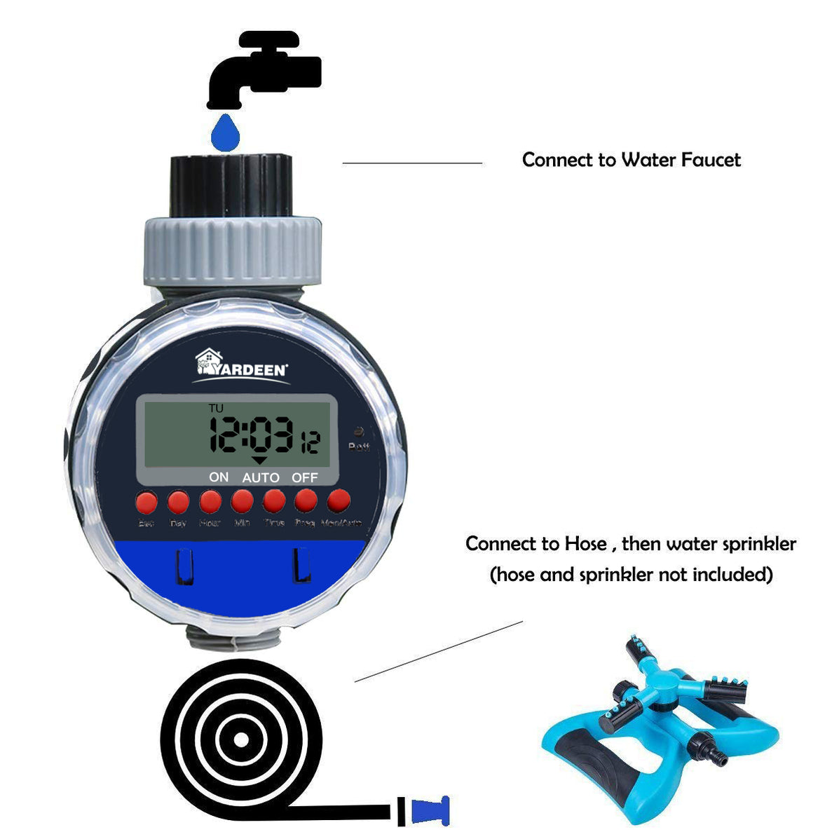 Yardeen Electronic Water Timer Garden Irrigation Controller Digital In