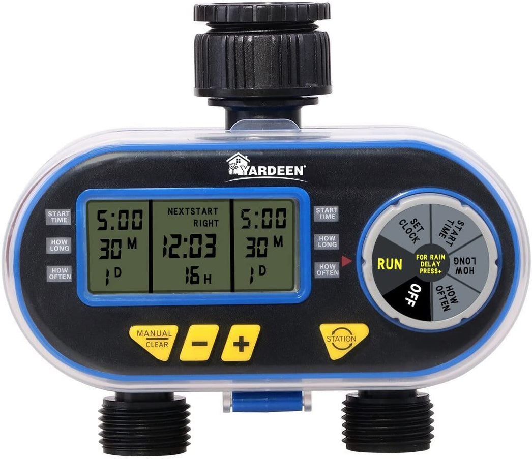 Yardeen Dual Outlet Electronic Water Timer Irrigation Controller Syste