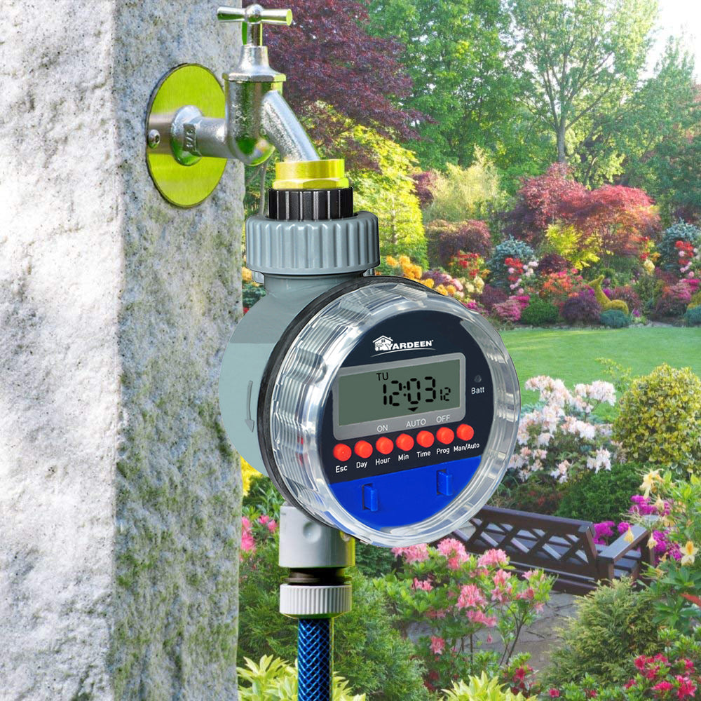 Yardeen Electronic Water Timer Garden Irrigation Controller Digital Intelligence Watering System LCD Waterproof, No Water Pressure Required