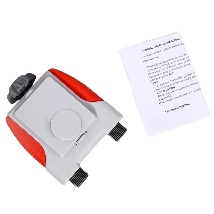 Electronic 2-Outlet Hose Water Timer Waterproof Programmable Garden Yard Sprinkler Timer Automatic Valve