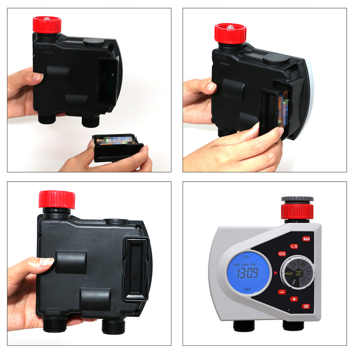 Yardeen Dual-Valve Hose Water Timer Sprinkler Timer Irrigation Controller System Gardening LCD Display for Garden