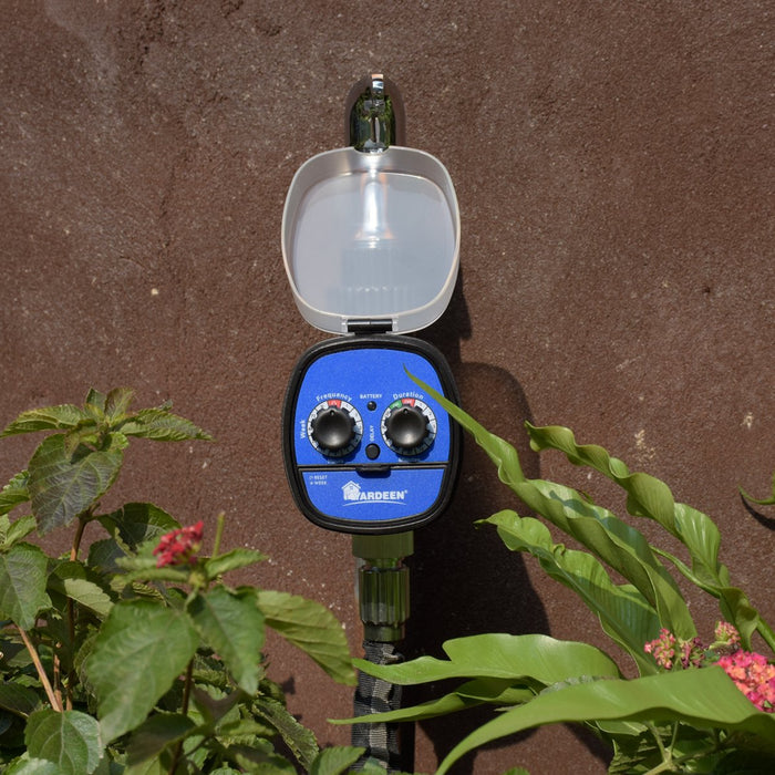 Yardeen Electronic Water Timer Gardening Irrigation System with Rain Delay Function Color Blue