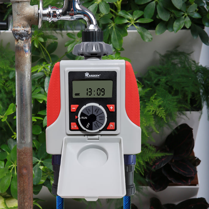 Electronic 2-Outlet Hose Water Timer Waterproof Programmable Garden Yard Sprinkler Timer Automatic Valve