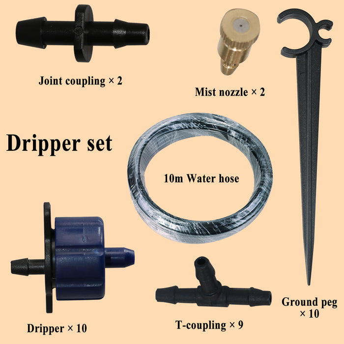 10m Automatic Micro Drip Irrigation System Garden Drippers Watering Kits and Pressure Reducing Valve